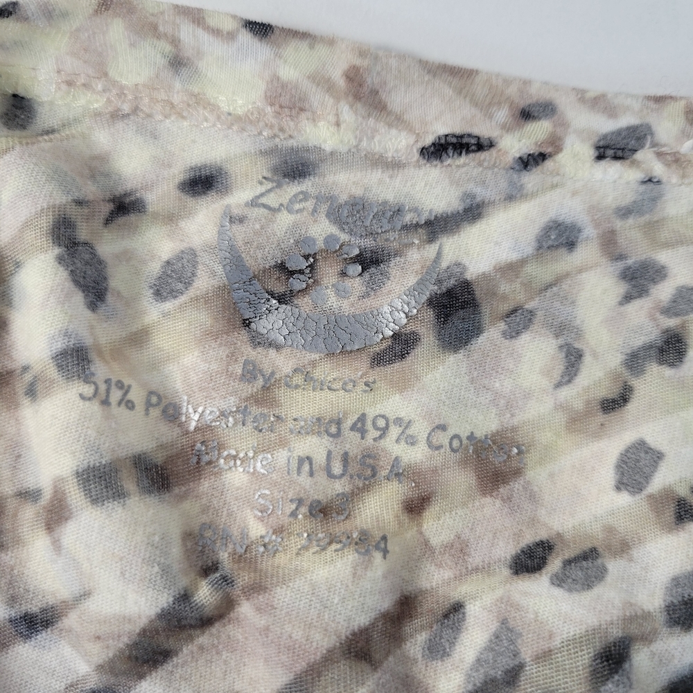 Womans Zenergy by Chicos Animal print Knit top Size 3 - Picture 5 of 5